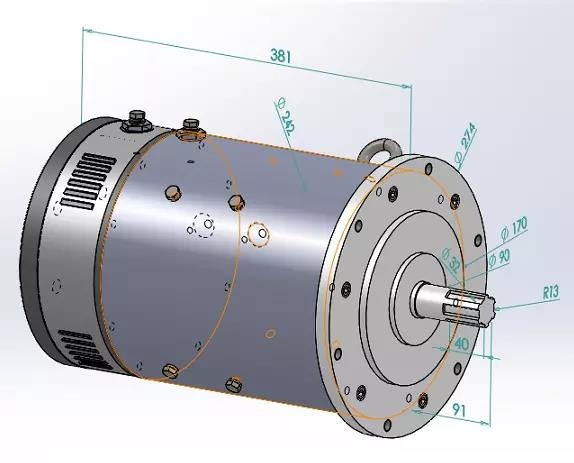 6.3kw 45v electric equipment and carry vehicle dc motor