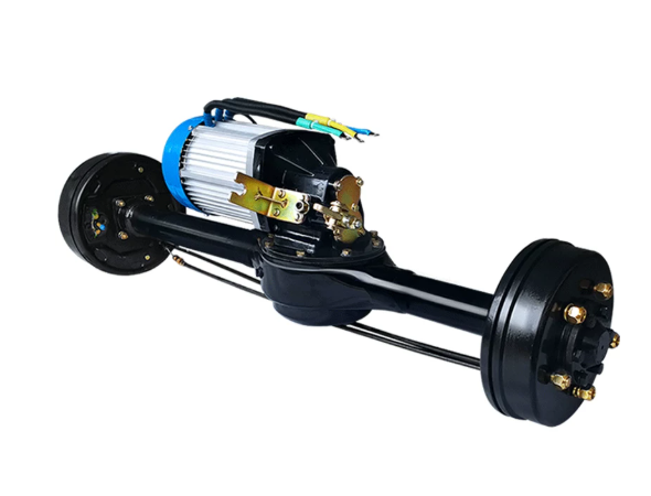 Electric tricycle with suspended rear axle hydraulic brake brushless motor assembly 2 ton load